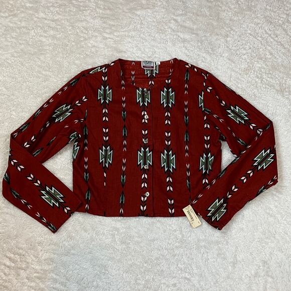 Vintage 90s Cowboys Turtle Association cropped southwest button down shirt - Picture 1 of 10